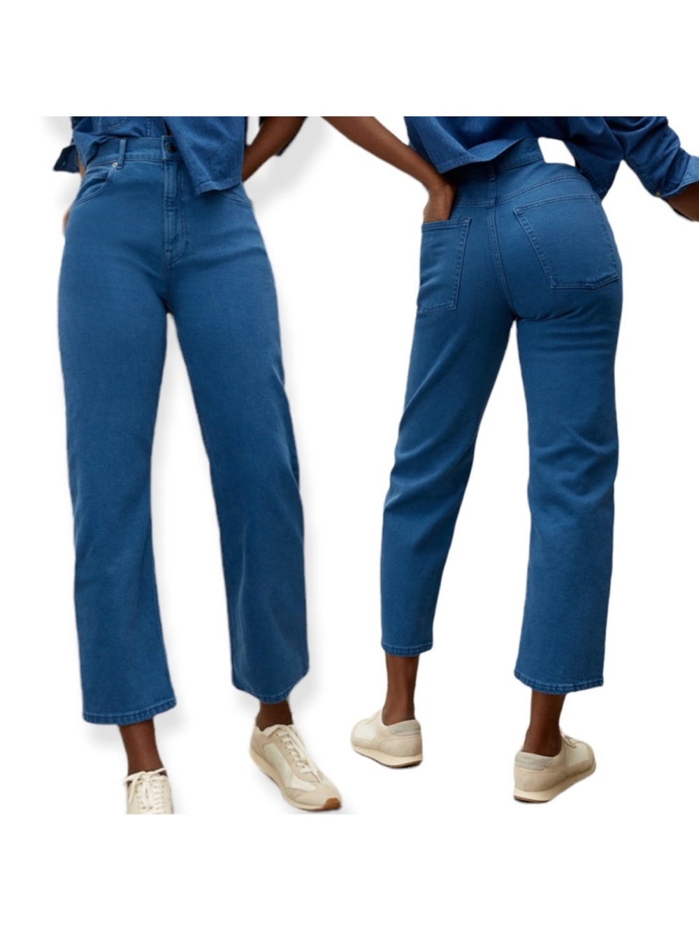 Everlane The way high retro blue straight leg jeans size 30